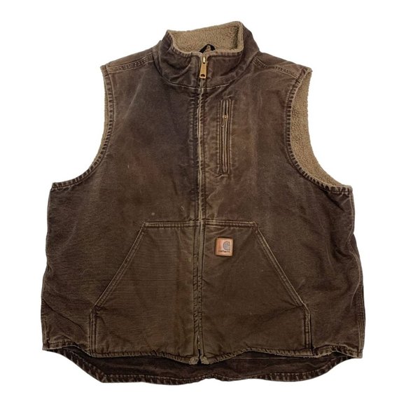 Carhartt Other - Carhartt Brown Sherpa Lined Vest L